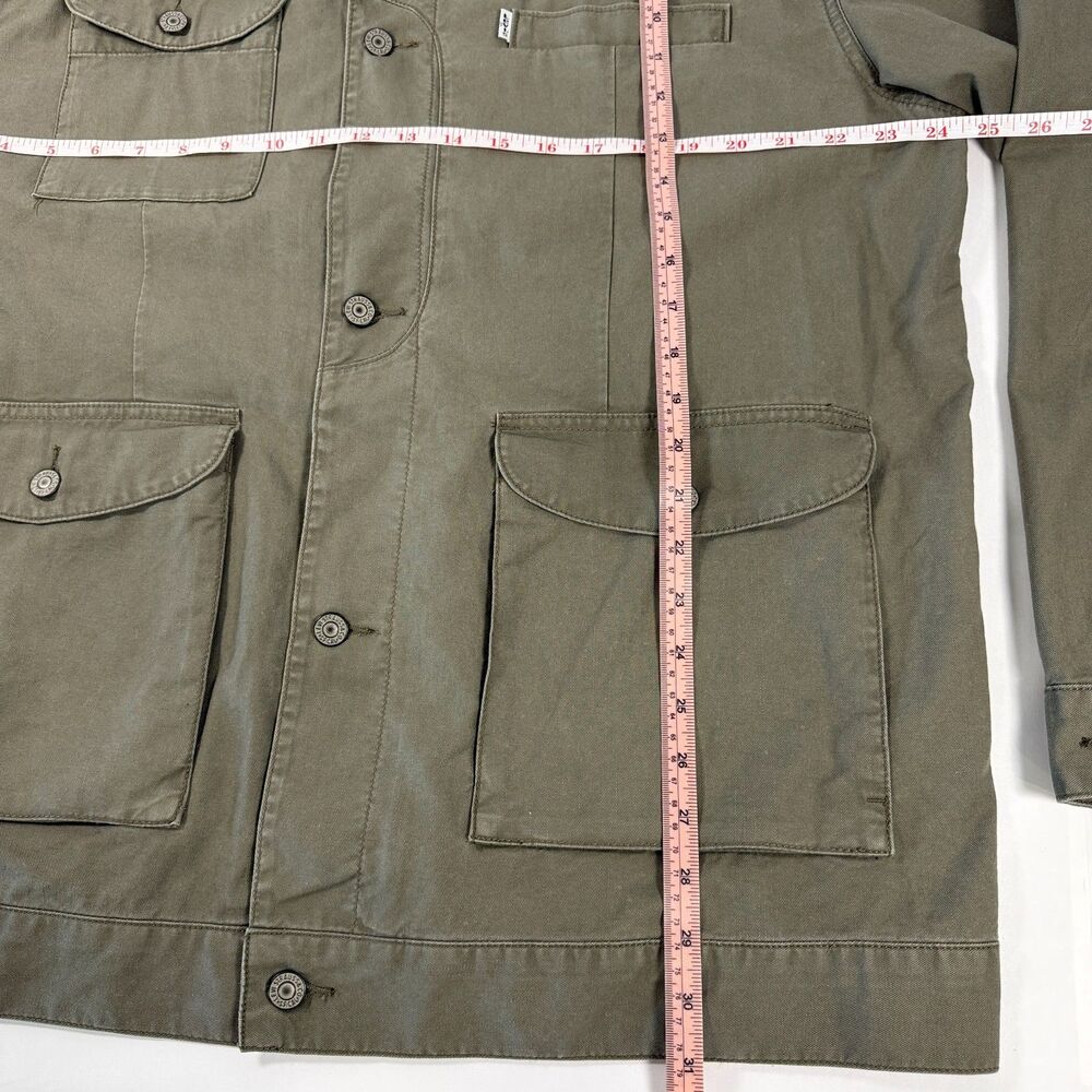 Levi's Men's XXL Field Jacket Olive Brown Canvas Utility Cargo Chore Coat Shell - Picture 9 of 10
